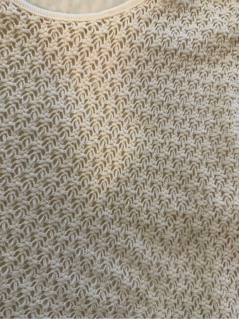 Freestyle Ivory Open-Knit Boxy Crop Top - Picture 5 of 8